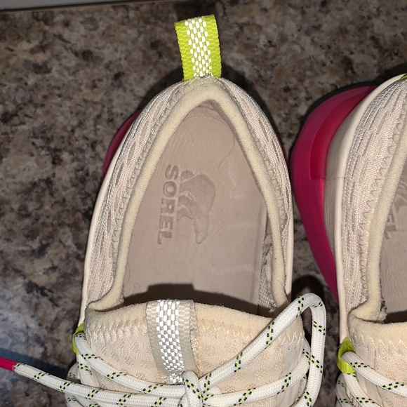Sorel Pink, Beige, and Neon Yellow Shoes - Picture 7 of 15